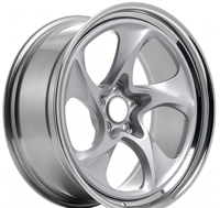 Jantes en alliage d'aluminium forgé JZB 2 pièces, design concave taillé au diamant, face usinée argentée 5x112/120/114.3 pour Tesla BMW M3/M5