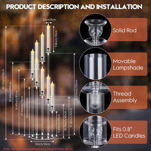 Luxury Modern clear Acrylic Taper Candle Holder Centerpieces Candlabra with Hurricane Stand for <strong>Pastel</strong> Wedding Table <strong>Decoration</strong> - Product Image 3