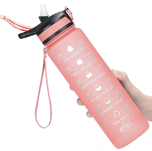 Bouteille d'eau de sport givrée non toxique avec paille, marqueur de temps étanche pour le bureau, l'école et l'entraînement pour faire bouillir l'eau. - Product Image 3