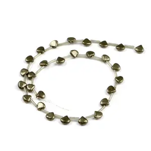 Pyrite Pear-Shaped 8mm/10mm/12mm Classical And Retro Golden Natural Stone Pyrite Ore Gemstone Bracelet Necklace Accessories