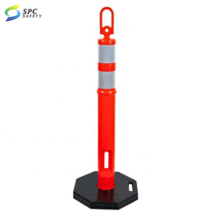 Poste de advertencia de tráfico de seguridad vial de plástico PU de 100cm y 40 pulgadas, poste delineador de resorte Flexible con tiras reflectantes - Product Image 5