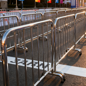 Orange White Black Portable Metal <strong>Safety</strong> <strong>Fencing</strong> for Crowd Control at <strong>Road</strong> Concerts Events Traffic <strong>Barrier</strong> - Product Image 1