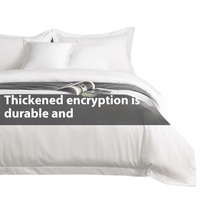 Parure de Lit Quatre Pièces 100 % Pur Coton Qualité Cinq Étoiles 300 Fils/Pouce, Housse de Couette Blanche et Drap pour Maison et Hôtellerie
