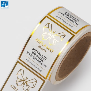 Adesivi in Vinile Autoadesivi Personalizzati con Stampa e Timbratura <span class=keywords><strong>Etichette</strong></span> <span class=keywords><strong>Trasparenti</strong></span> con Logo in Lamina d'Oro - Product Image 2