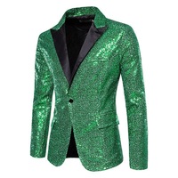 Vestes de Costume Formelles pour Hommes sur Mesure Pailletées, Blousons de Danse Brillants à Boutons pour Soirées et Mariages, Blazer Homme Tenue de Cérémonie