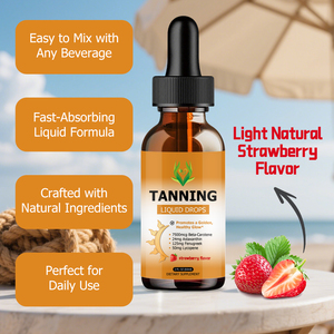 Gouttes de bronzage liquides OEM ODM avec astaxanthine, L-tyrosine, vitamine A, hydratent et améliorent l'élasticité de la peau, complément alimentaire à base de plantes. - Product Image 5