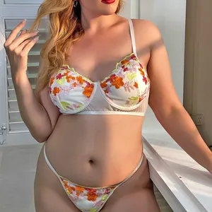 Lingerie sexy plus size vendor, mulheres, lingerie sexy, 2 peças, conjunto de renda, bordado, sexo quente, meninas