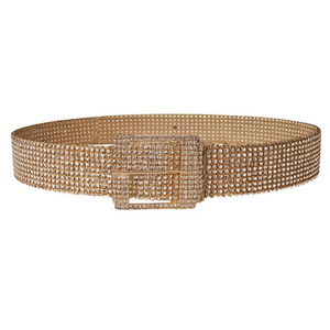 Cinturón cuadrado con hebilla de diamantes de imitación de 3,5 cm para mujer, accesorio de moda para vestido - Product Image 2