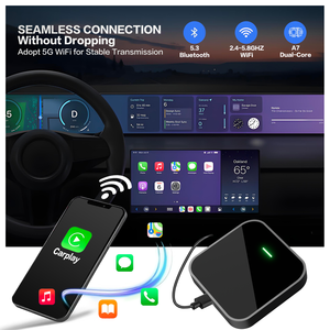 Boîte magique AI Android Carplay sans fil 4+64 Go avec double Wifi, universelle, portable, pour <span class=keywords><strong>Apple</strong></span>, Youtube, Netflix, Google <span class=keywords><strong>Store</strong></span> - Product Image 1