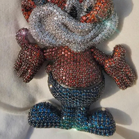 Pendentif personnalisé unisexe en argent 925 plaqué or blanc avec personnages de dessins animés Smurf, serti de moissanite VVS, style rappeur, certifié GRA