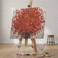 Kit de Peinture Acrylique DIY en Gros, Cadre Carré Peint à la Main, Décoration Coréenne Écologique pour Enfants, Nature Morte Florale
