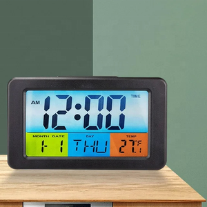 Mới nhất thông minh điện tử tiện ích máy tính để bàn LCD lịch kỹ thuật số Đồng hồ báo thức với nhiệt độ và độ ẩm màn hình - Product Image 4