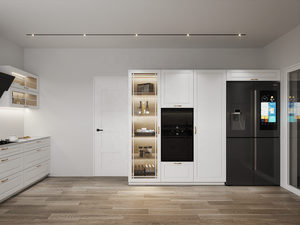 Thiết kế hiện đại rắn gỗ tủ bếp cao cấp màu trắng đồ nội thất lắp ráp nhà bếp bằng gỗ đảo bồn rửa vòi bản lề bằng đá cẩm thạch - Product Image 6