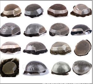 Pelucas para Hombre, Piel Fina, PU Completo, 0.06-0.08mm, Sistema de Reemplazo de Cabello Remy con Bucle en V, Cabello Humano Indio Gris con Frente Festoneado - Product Image 5