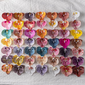 Phalaenopsis a <span class=keywords><strong>testa</strong></span> singola artificiale 9cm orchidea rosa <span class=keywords><strong>rossa</strong></span> fatta a mano a lunga durata fiore decorativo di alta qualità matrimonio san valentino - Product Image 1