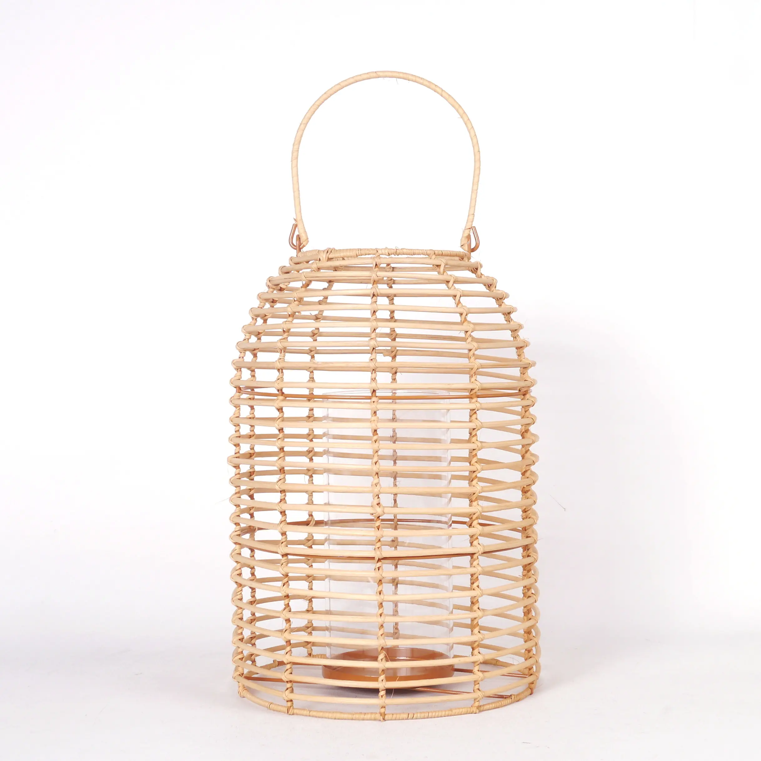 Vela de mimbre de madera de material reciclado, farol decorativo, soporte para velas