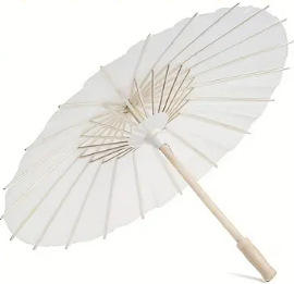 Sombrilla de papel blanca para bodas, parasol para fotografía de bodas, decoración para fiestas de boda, sombrilla de papel blanca pintada a mano, artesanías. - Product Image 6