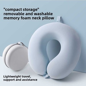Almohada <span class=keywords><strong>de</strong></span> Viaje en Forma <span class=keywords><strong>de</strong></span> U <span class=keywords><strong>de</strong></span> Espuma Viscoelástica <span class=keywords><strong>de</strong></span> Seda Helada - Soporte Ligero y Compacto para el Cuello en Vuelos <span class=keywords><strong>de</strong></span> Larga Distancia, Trenes y Coches - Product Image 1
