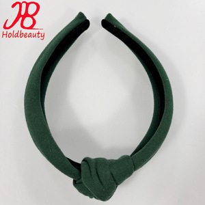 Modieuze retro-stijl geruite hoofdband met groene geknoopte hoofdband Groothandel eenvoudige stoffen hoofdband hoofddeksel - Product Image 3