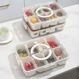 Contenedor de Almacenamiento para Refrigerador con 4 Compartimentos, Tapa, Cesta de Drenaje Extraíble y Bandeja Dividida para Servir, Venta al Por Mayor - Product Image 6