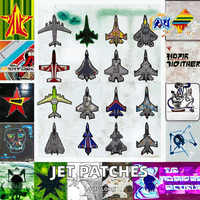 Badges d'avion tactiques, patchs brodés en PVC écologiques, style auto-agrippant, forme personnalisée, pour vêtements, en tissu chenille