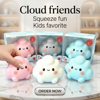 Jouet Squishy Nuage Mignon USA à Remontée Lente Anti-Stress, Jouet à Presser Kawaii Nuage pour Enfants et Adultes, Cadeau Décoration