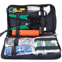 Kit d'outils réseau sans fil professionnel avec sac, pour réparation informatique et sertissage de câbles LAN, avec outil de poinçonnage
