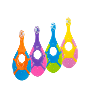 Brosse à dents ergonomique pour tout-petits avec anneau antidérapant, manche en silicone sûr, brosse à dents souple, ensemble de brosses à dents OEM - Product Image 4