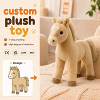 Peluche Cheval Debout Personnalisée, Adorable Poney en Peluche Dessin Animé, Douce et Moelleuse, Idéale pour Cadeau de Fêtes et Décoration Intérieure, Faible MOQ, OEM, ODM