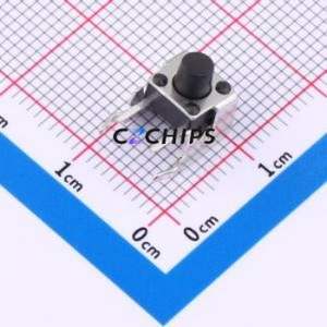 TS013-CBW0FH6.5 Tactile Switch Through hole-4P,7.5x7mm Switch Single Pole Single Throw Round Button 2.5N Right Angle Insert - Product Image 1