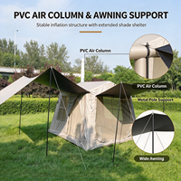 Support de colonne en PVC robuste, auvent double aile en Oxford 300D noir enduit, installation rapide, tente gonflable de luxe pour glamping