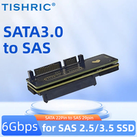 TISHRIC SATA 3.0 22Pin ke SAS 29Pin HDD kartu adaptor konverter 6Gbps SATA3.0 7PIN kabel kompatibel 2.5 "3.5" SAS Hard Disk Drive