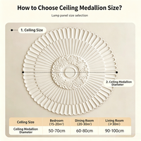 Médaillon de plafond vintage français en PU, Rosace de plafond ronde sculptée européenne, Décoration de base de lampe de plafond