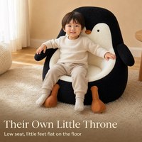 Fauteuil pour enfants avec accoudoirs en forme d'ailes de pingouin, mini canapé pour tout-petits, canapé pour enfants pour la crèche, la salle de jeux, la maternelle