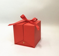 Quantité minimale de commande bas Saint Valentin carré carton fleur boîte boîte cadeau boîte d'emballage avec ruban et tiroir ouvert au milieu