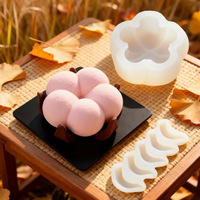 Kreative Baumwollmousse-Kuchenform aus Silikon DIY Handgemachte Blumen-Schokoladen-Pudding-Form OPP-Beutel Lebensmittelecht Transparent Einfaches Entformen