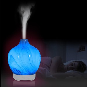 Diffuseur d'arômes, mini humidificateur en verre, 100 ml, lumière LED, pour la maison, le bureau, l'aromathérapie - Product Image 1