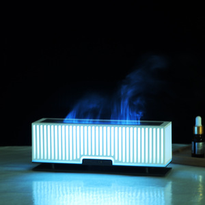 Wood Grain Flame <b>Humidifier</b> 0.5L Led Light Aroma Diffuser With Timer For Home Use - Product Image 4