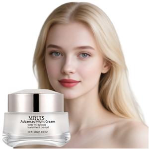 Crème de nuit pour le <span class=keywords><strong>visage</strong></span> de qualité supérieure pour femmes et hommes, <span class=keywords><strong>hydratant</strong></span> raffermissant anti-rides avec du rétinol et du bakuchiol 50g, crée une peau éclatante - Product Image 1