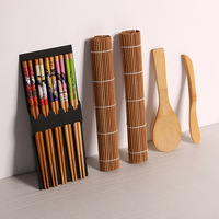 Ensemble d'outils à sushi japonais compact ESTICK avec baguettes, tapis en bambou, cuillère, couteau pour la préparation de rouleaux et de boulettes de riz aux algues