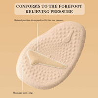Coussinets métatarsiens en gel doux, confortables et lavables, inserts de talon, coussinets pour l'avant-pied, taille unique, soulagement de la douleur, antichoc, pour une utilisation toute la journée, noir