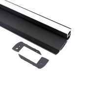 Profil de nez de marche d'escalier LED noir - Profil en T en alliage d'aluminium pour décoration d'escalier, surface anodisée, CRI 90 |   Soudage et pliage