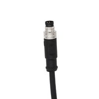 Connecteur d'aviation mâle KRONZ M12 à 3 broches avec câble blindé pré-assemblé de 10 m, droit, noir, assemblage PVC pour câblage industriel