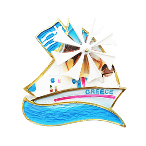 Logo personnalisé Résine Grèce Santorini Pots Crète Aimants pour réfrigérateur Souvenir Aimant de réfrigérateur grec - Product Image 4