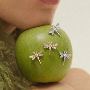 Romantik Tarz 2026 Gümüş Lüks Mücevher Altın Kaplama Gra Sertifikalı Mozanit Elmas Kadınlar İçin Yusufçuk Küpe - Product Image 1