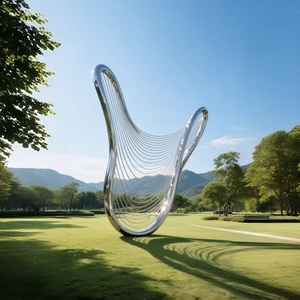 Escultura Artística Hueca <span class=keywords><strong>de</strong></span> Acero Inoxidable Pulido y Soldado, Ligera, con Diseño Elegante, para Paisajes Temáticos <span class=keywords><strong>de</strong></span> Moda Urbana Comercial - Product Image 5