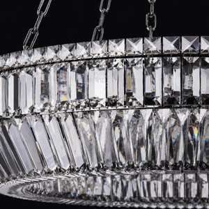 Lustre de plafond en cristal transparent, lampe suspendue à chaîne réglable pour villa, restaurant, luminaire décoratif pour plafond haut - Product Image 4