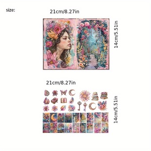 JAI IMAN Ensemble <span class=keywords><strong>de</strong></span> papier <span class=keywords><strong>de</strong></span> <span class=keywords><strong>fond</strong></span> et 74 autocollants Nuages arc-en-ciel pour scrapbooking, fournitures <span class=keywords><strong>de</strong></span> scrapbooking - Product Image 2