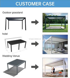 Auvent <span class=keywords><strong>de</strong></span> porte d'entrée extérieur motorisé en alliage d'aluminium imperméable SINGO Bioclimatique pour <span class=keywords><strong>grand</strong></span> jardin - Product Image 5