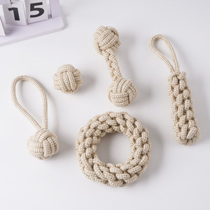 ของเล่นสุนัขกัดเล่นแบบมีปฏิสัมพันธ์ ช่วยทำความสะอาดฟัน ทนทานต่อการกัด ทำจากไม้และเชือกถัก ขายดี - Product Image 2